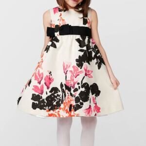 Lilly Pulitzer Amberly Cream Metallic Rosette Formal Dress Girls Size 12